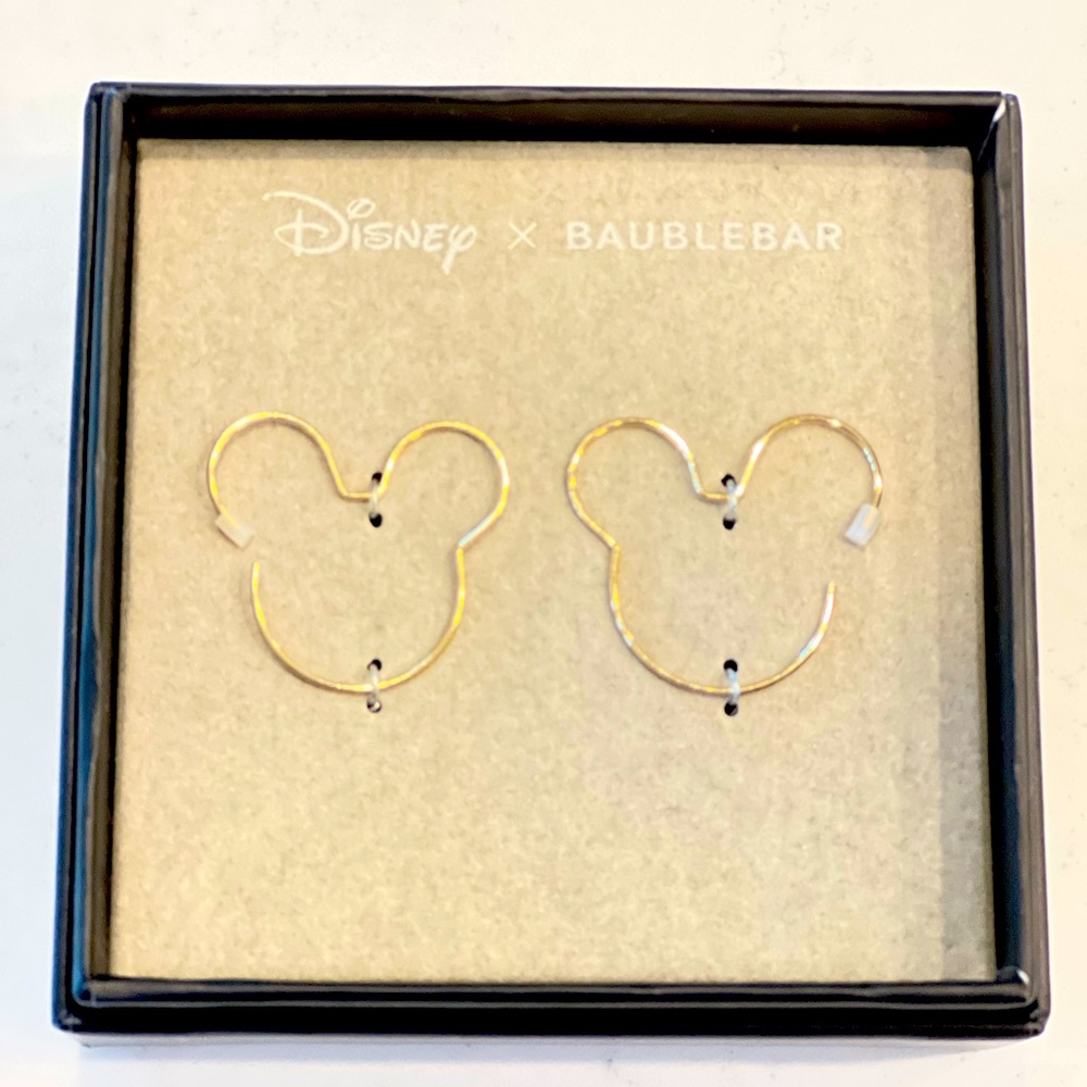 Disney x Baublebar Mickey Hoops- Gold NWOT
